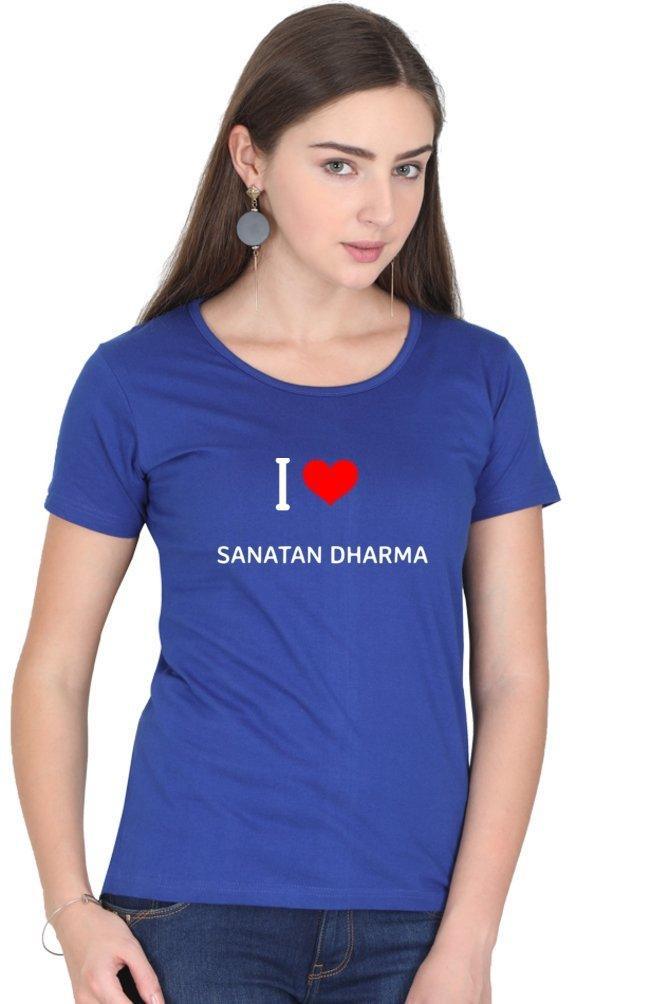 Womens T-shirt I Love Sanatan Dharma - sunny buttons