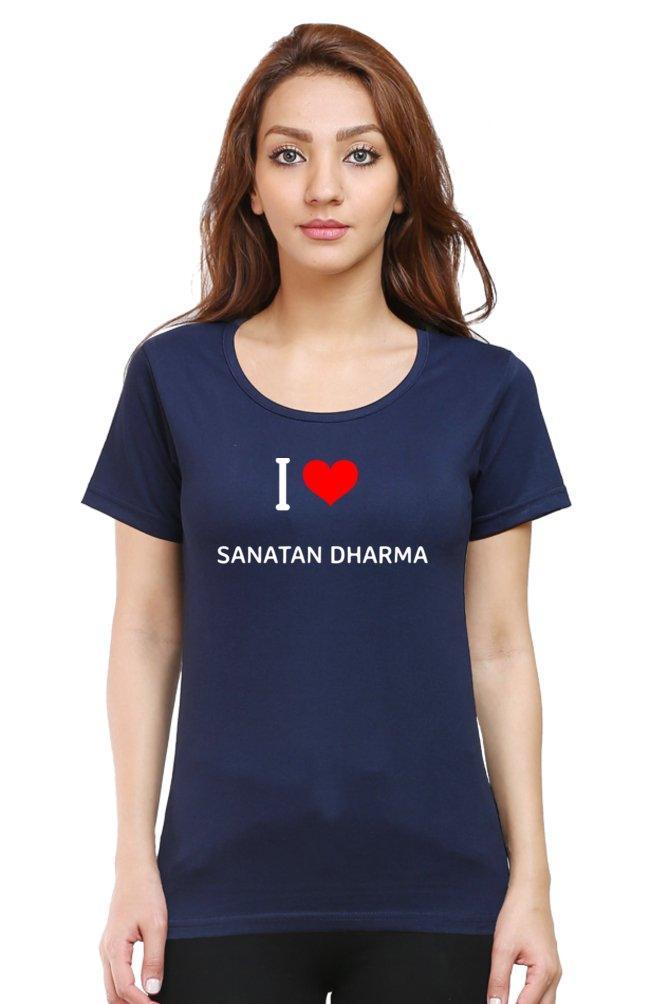 Womens T-shirt I Love Sanatan Dharma - sunny buttons