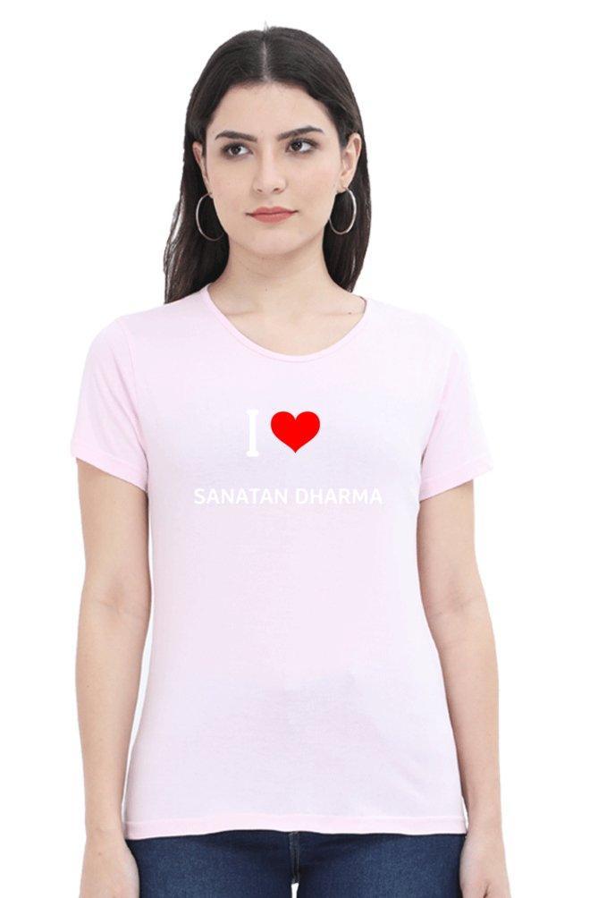 Womens T-shirt I Love Sanatan Dharma - sunny buttons