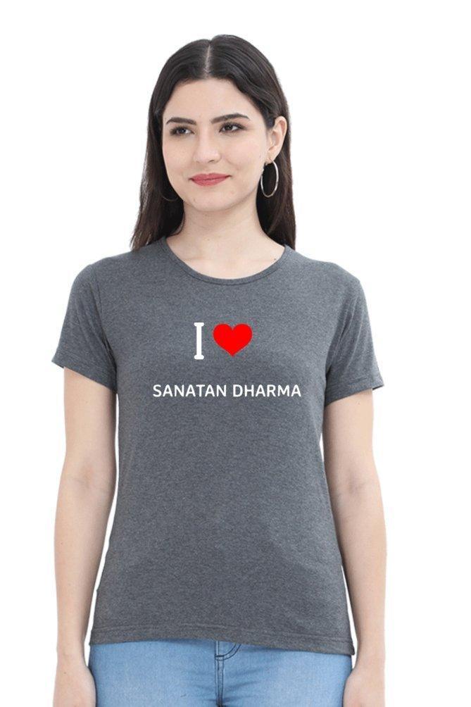 Womens T-shirt I Love Sanatan Dharma - sunny buttons