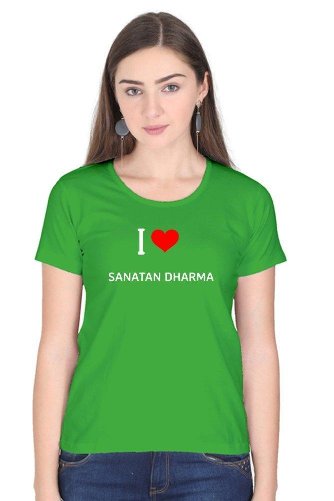 Womens T-shirt I Love Sanatan Dharma - sunny buttons