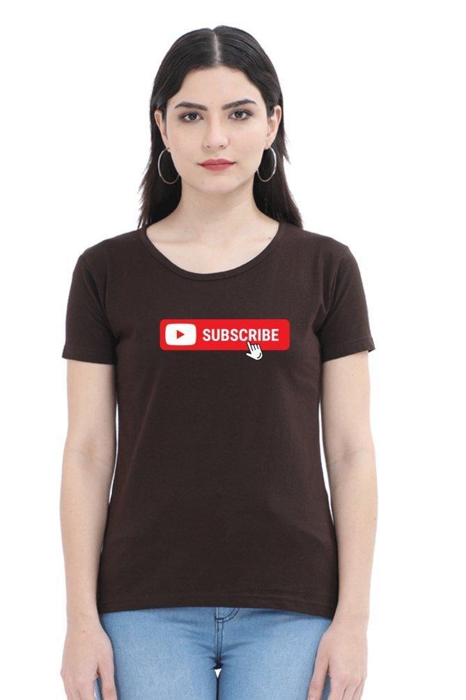 Womens T-shirt Youtube Subscribe - sunny buttons