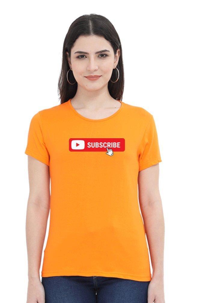 Womens T-shirt Youtube Subscribe - sunny buttons