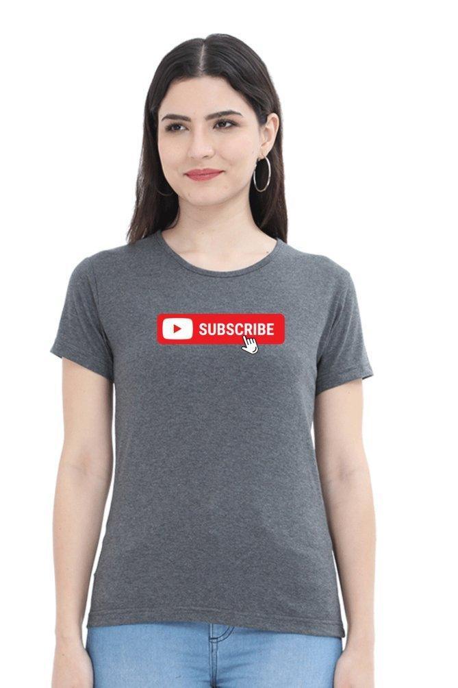 Womens T-shirt Youtube Subscribe - sunny buttons