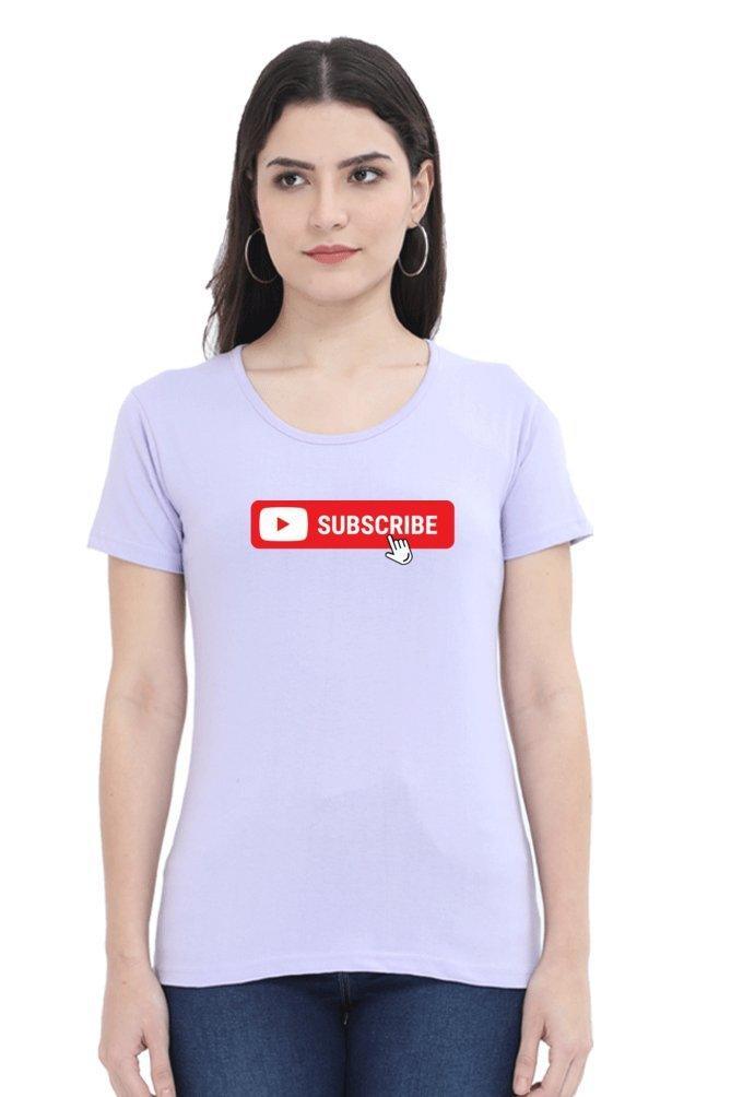 Womens T-shirt Youtube Subscribe - sunny buttons