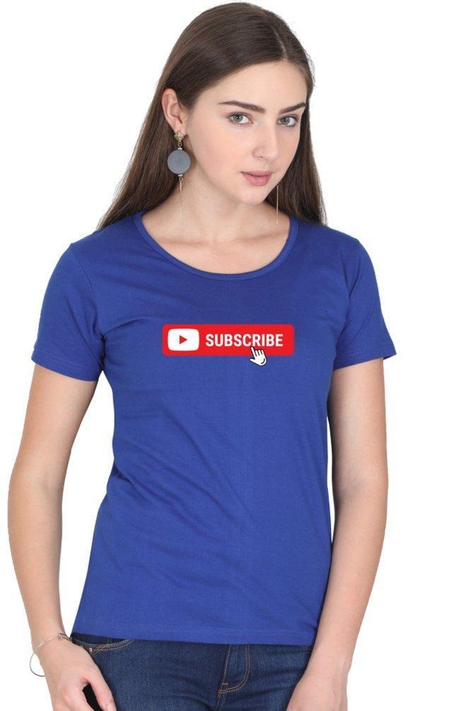 Womens T-shirt Youtube Subscribe - sunny buttons