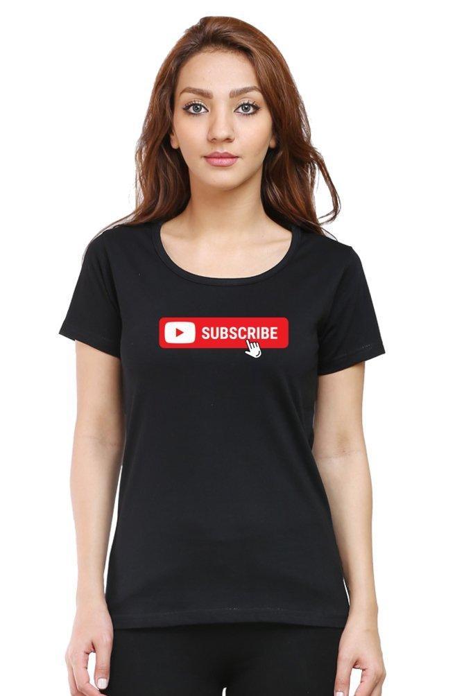 Womens T-shirt Youtube Subscribe - sunny buttons