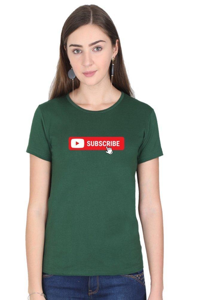 Womens T-shirt Youtube Subscribe - sunny buttons