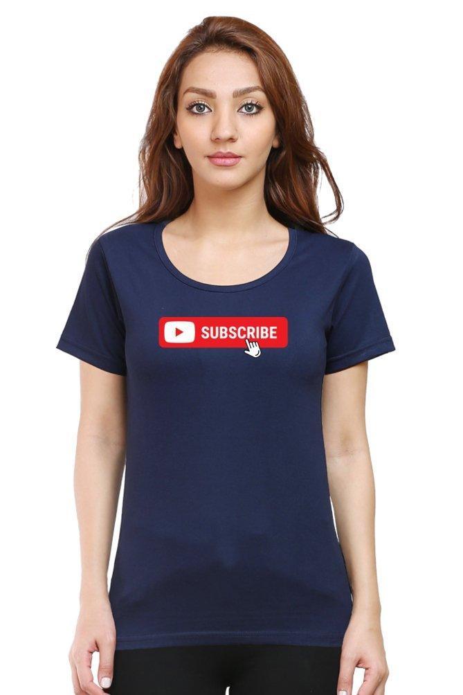 Womens T-shirt Youtube Subscribe - sunny buttons
