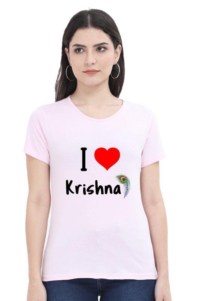 Womens tee I Love Krishna - sunny buttons